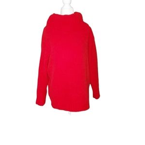 Moon & Madison Anthropologie S Red Sweatshirt Top Turtleneck Sweater Woman Knit